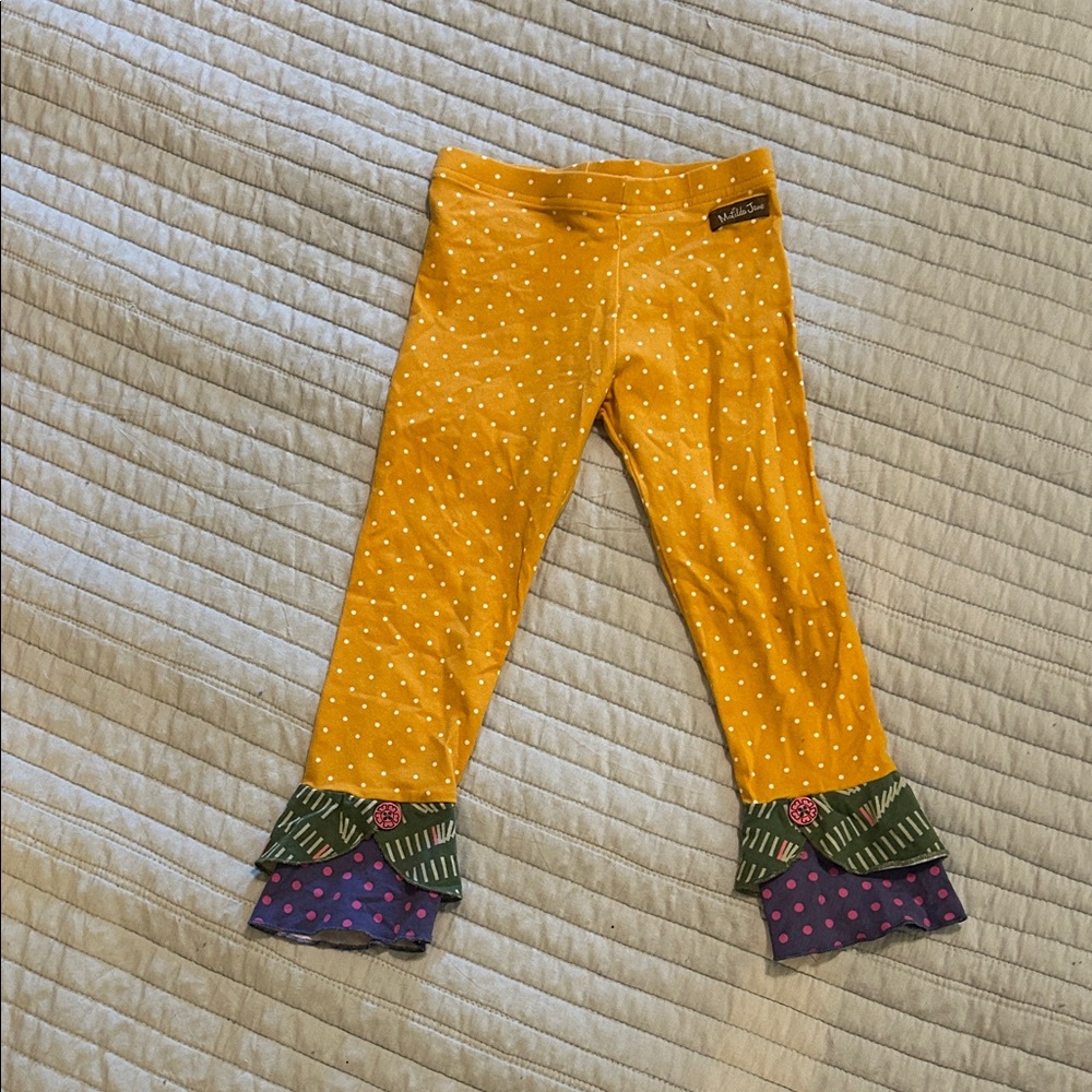Matilda Jane Mustard Polka Dot Leggings